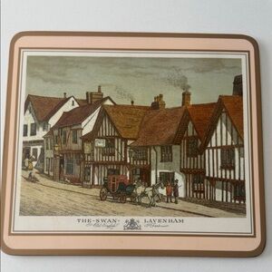Vintage Pimpernel Hardboard European Scene Cork Placemat/Trivet
